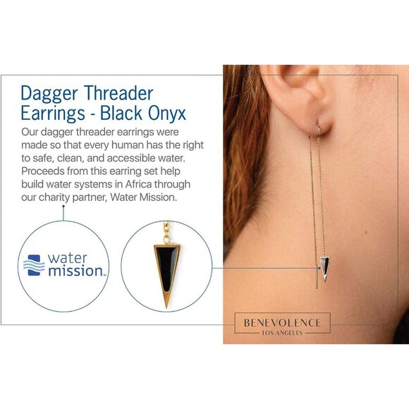 Triangle Threader Earrings Gold Dipped Long Drop Dangle Piercing Accessory - Picture 3 of 5